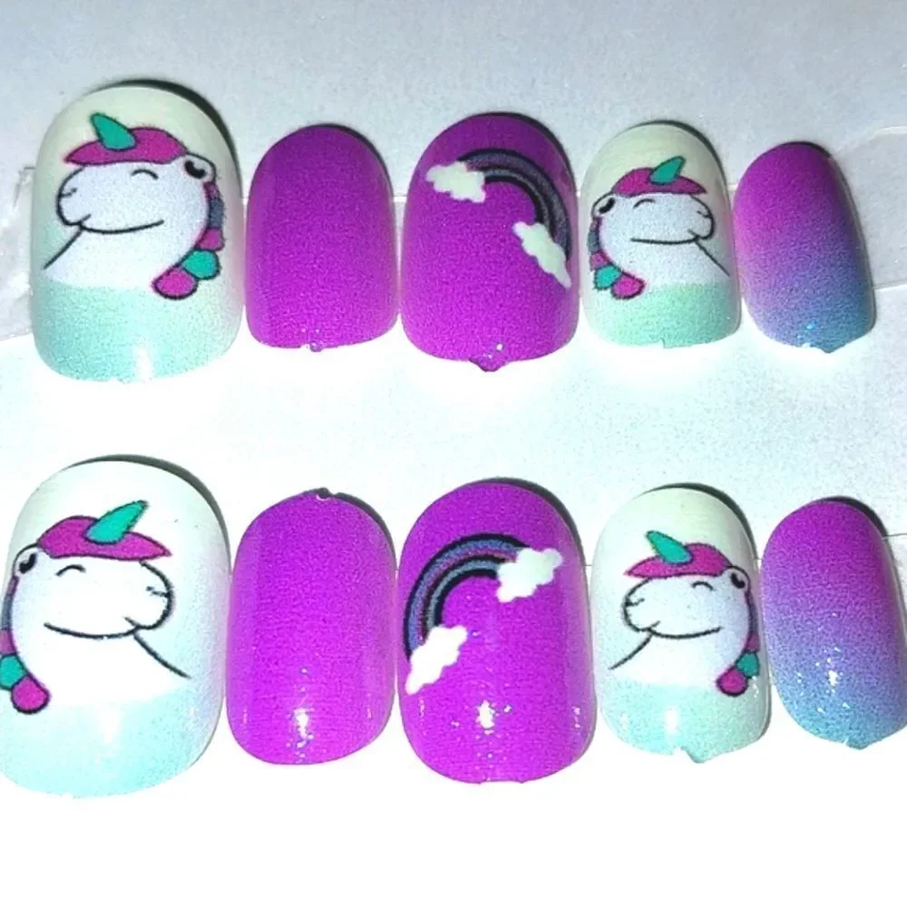 Kids custom 10pc  press on nails for girls and teens